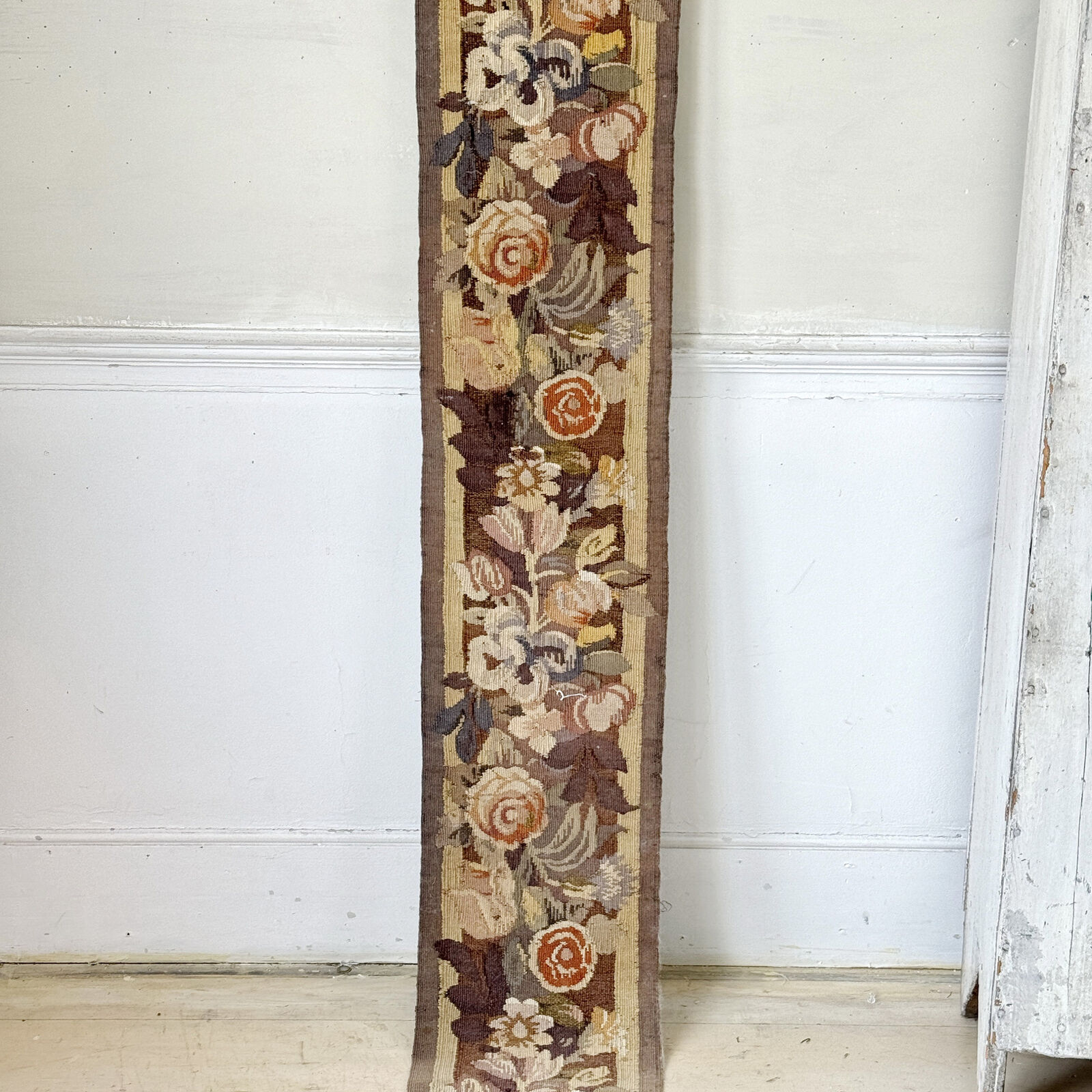 1800s Hand-Woven Tapestry Border for Decor