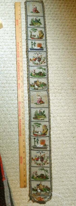 1800s Beaded Bell Pull - 39x4.25 Inches