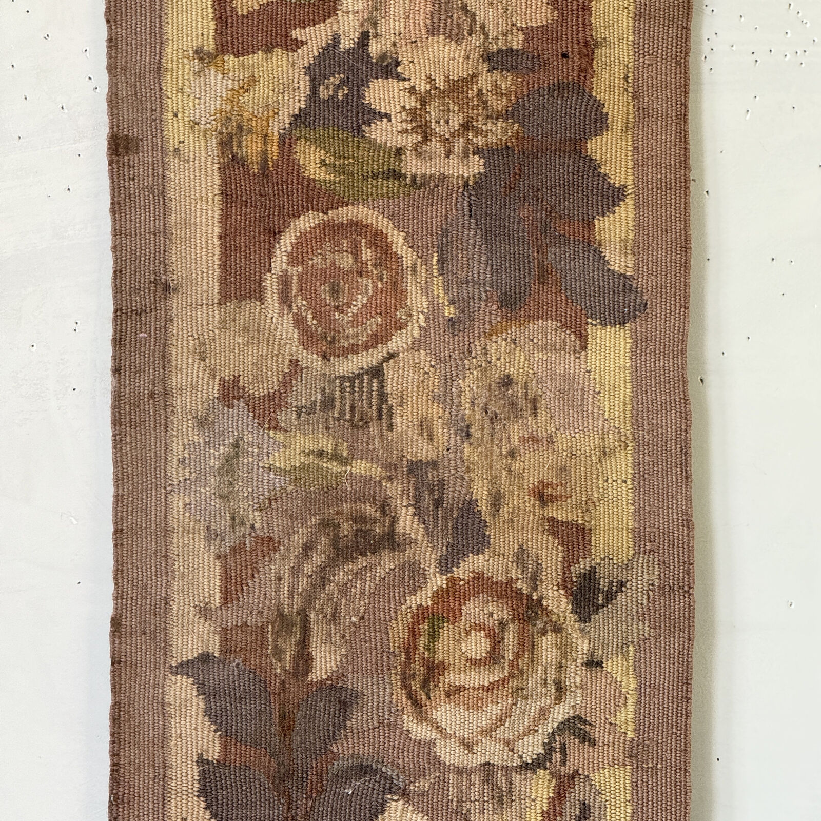 1800s Hand-Woven Tapestry Border Textile Decor