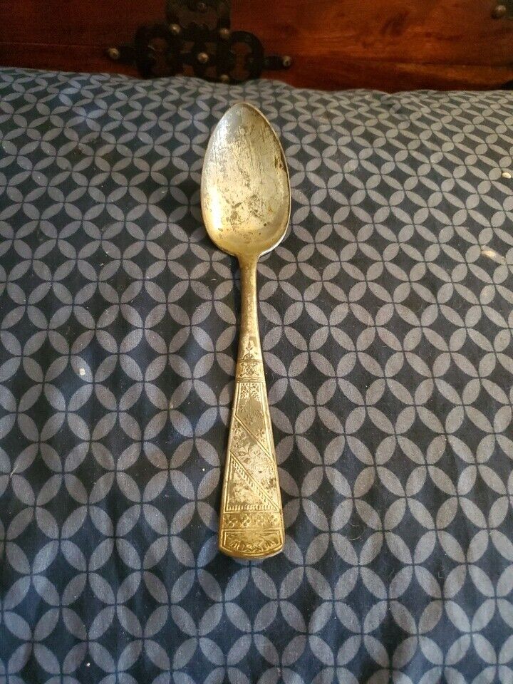 Ornate Silverplate Flat Handle Tapestry Spoon
