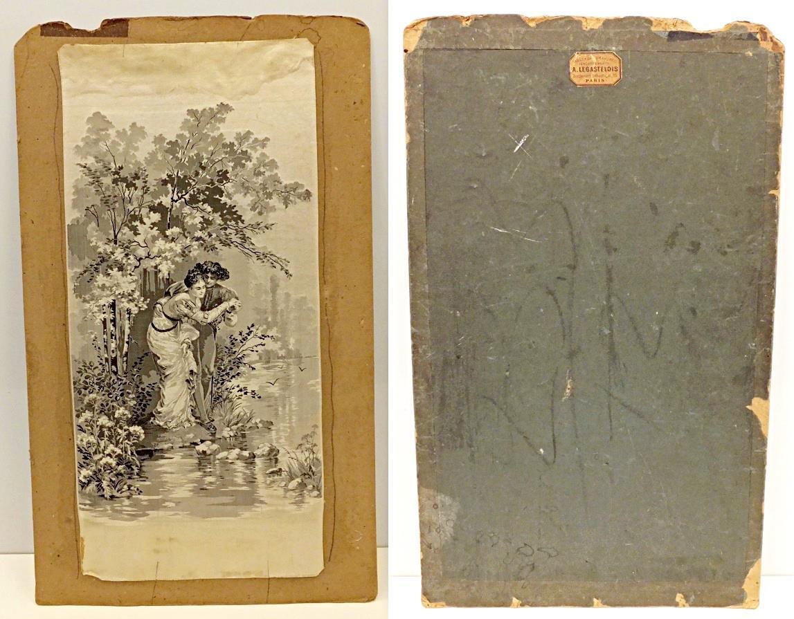 Antique Woven Silk Picture by Anatole Vely