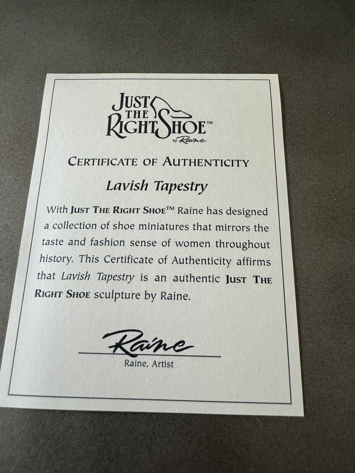 Raine Just The Right Shoe: Lavish Tapestry 1760