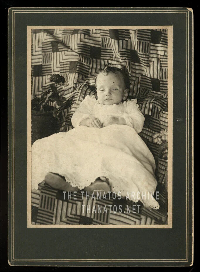 Post Mortem Portrait of Boy with Flowers, 1900s