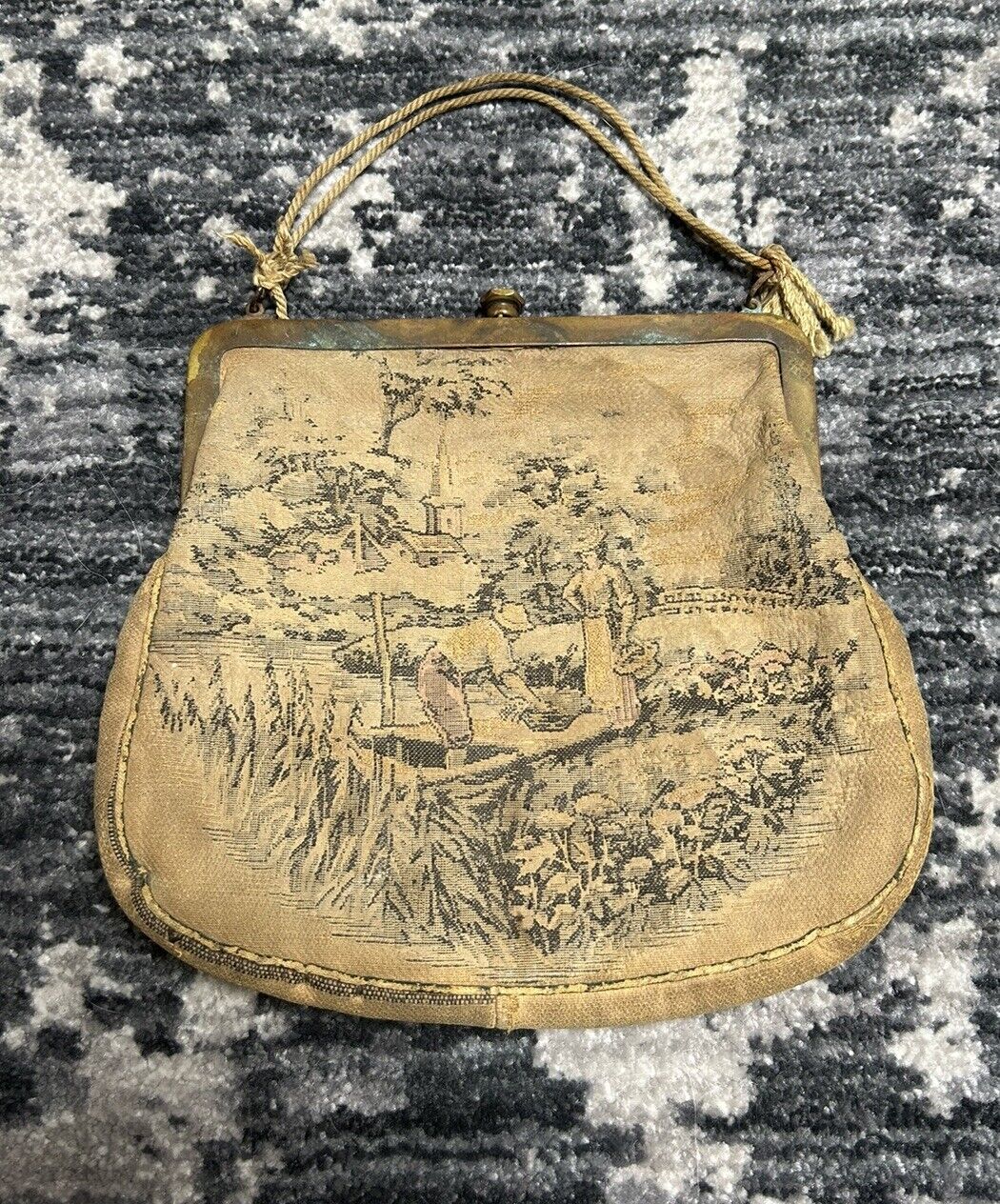 19th Century French Petit Point Coin Purse