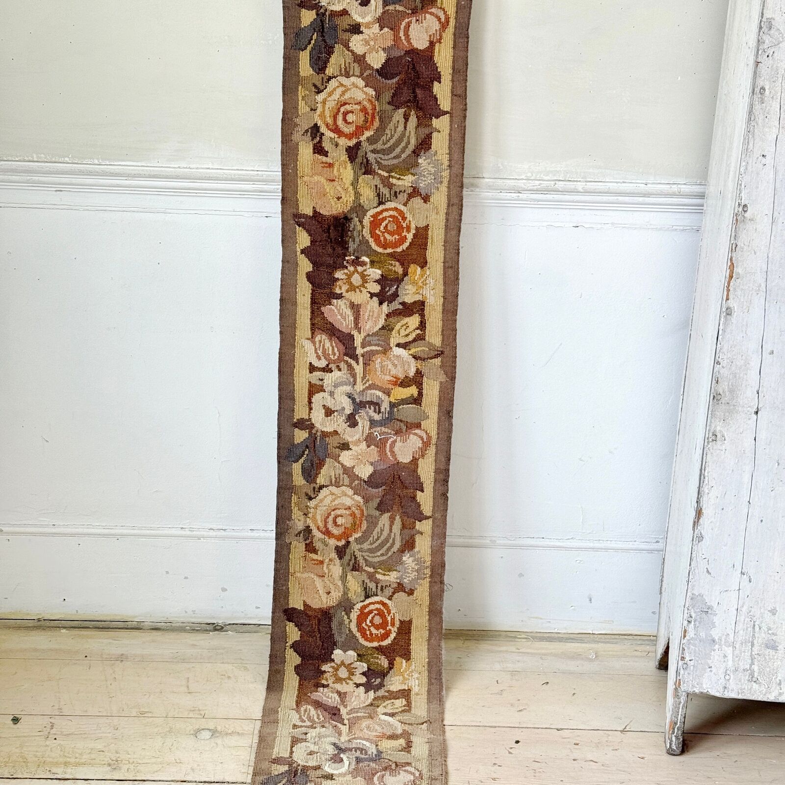 1800s Hand-Woven Tapestry Border for Decor