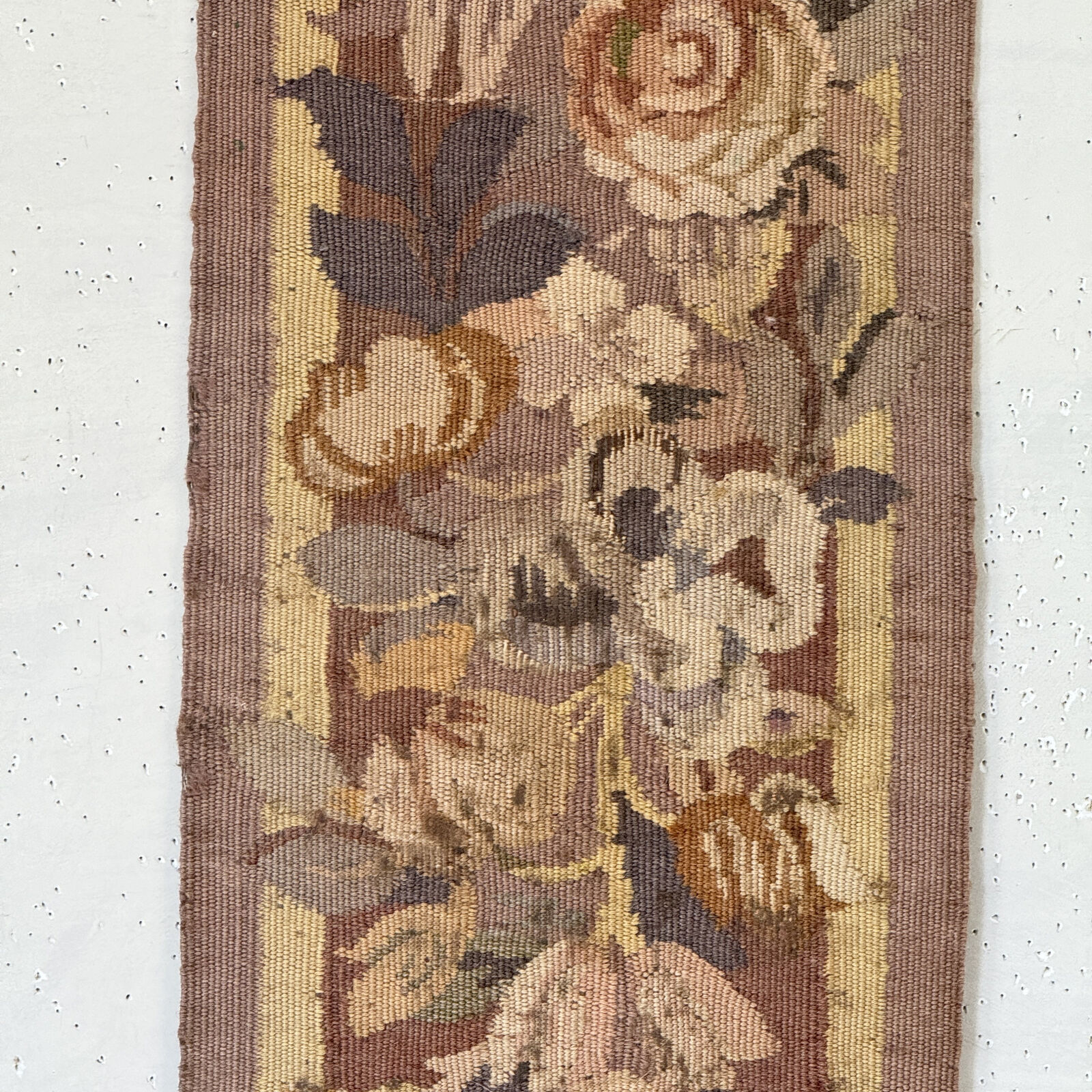 1800s Hand-Woven Tapestry Border Textile Decor