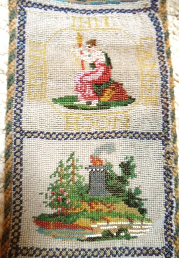 1800s Beaded Bell Pull - 39x4.25 Inches