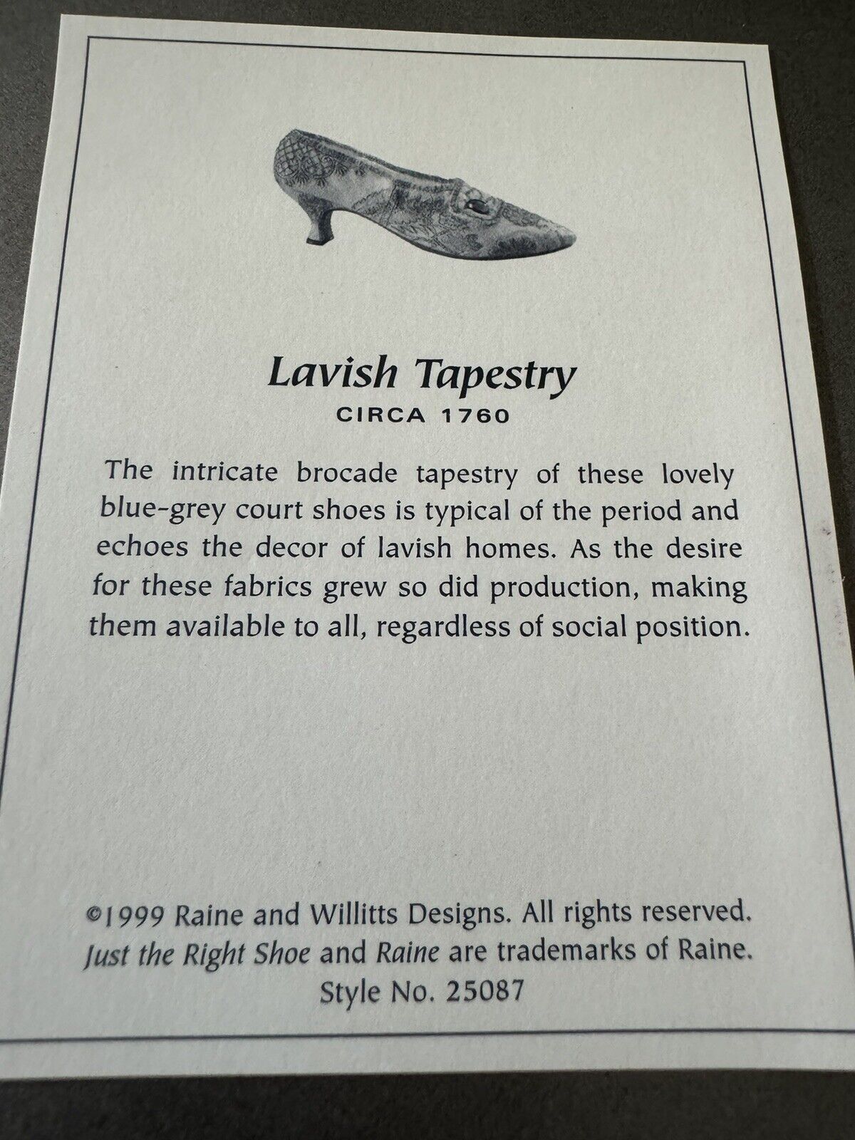 Raine Just The Right Shoe: Lavish Tapestry 1760