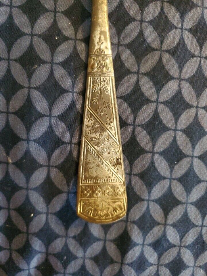 Ornate Silverplate Flat Handle Tapestry Spoon