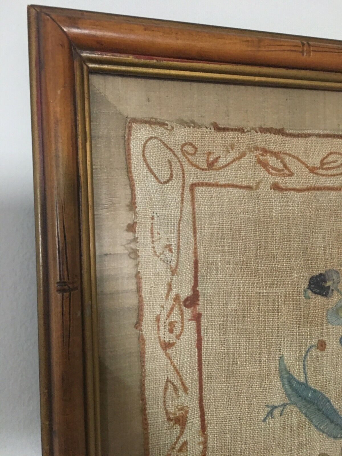 1800s Handcrafted Tree of Life Needlepoint Tapestry