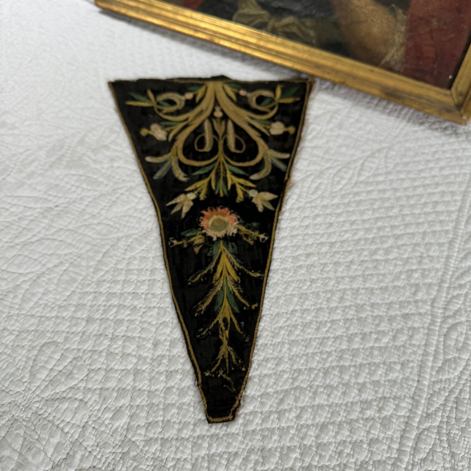 18th Century French Black Velvet Stomacher Textile