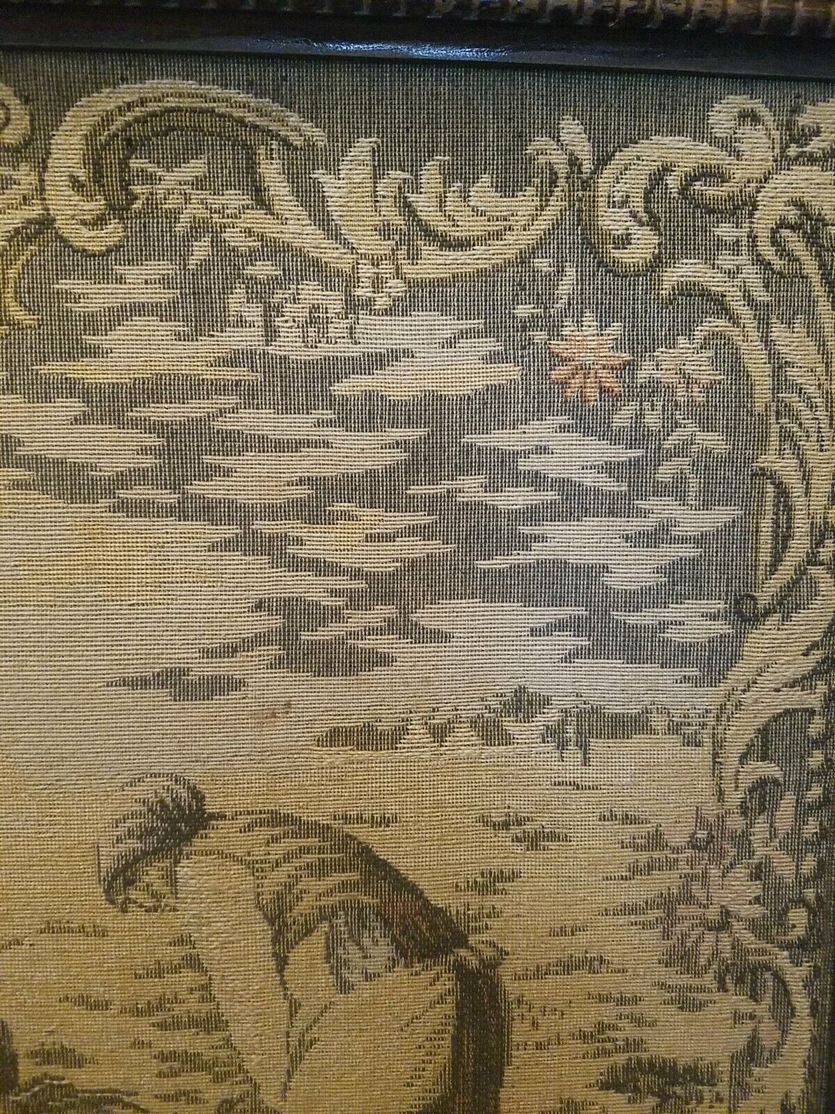 1800s Tapestry Fireplace Screen 22 x 24 Inches
