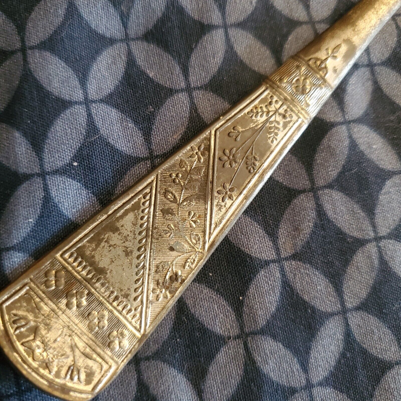 Ornate Silverplate Flat Handle Tapestry Spoon
