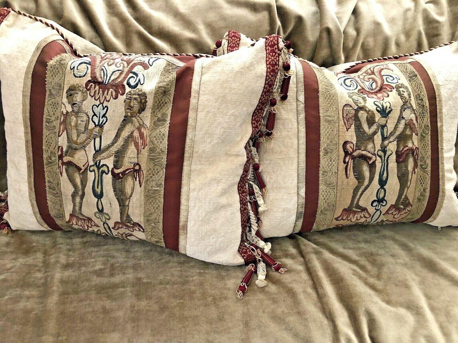Antique 18th Century Aubusson Tapestry Pillows
