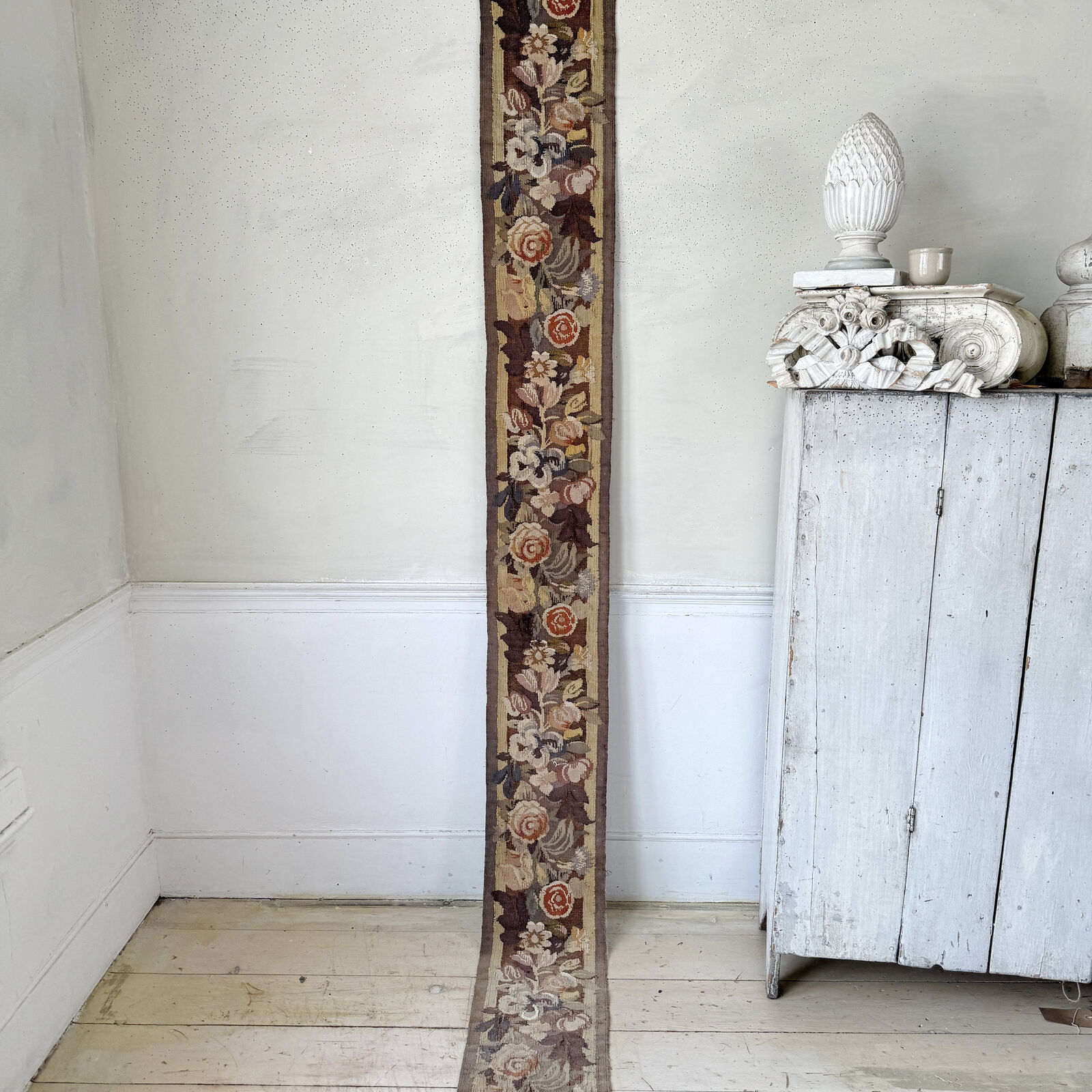1800s Hand-Woven Tapestry Border for Decor