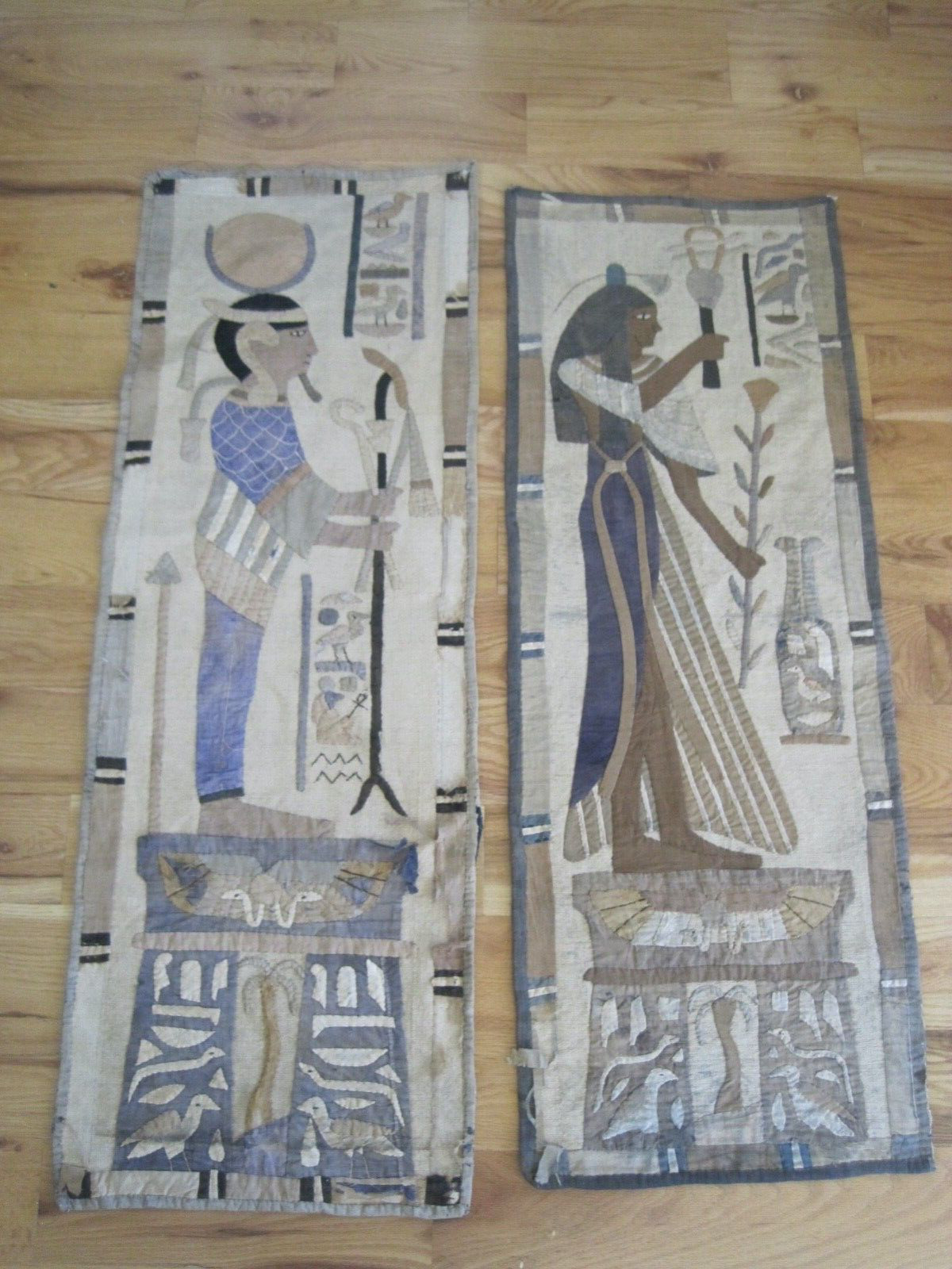 Antique Egyptian Applique Tapestry, Handmade 1800s