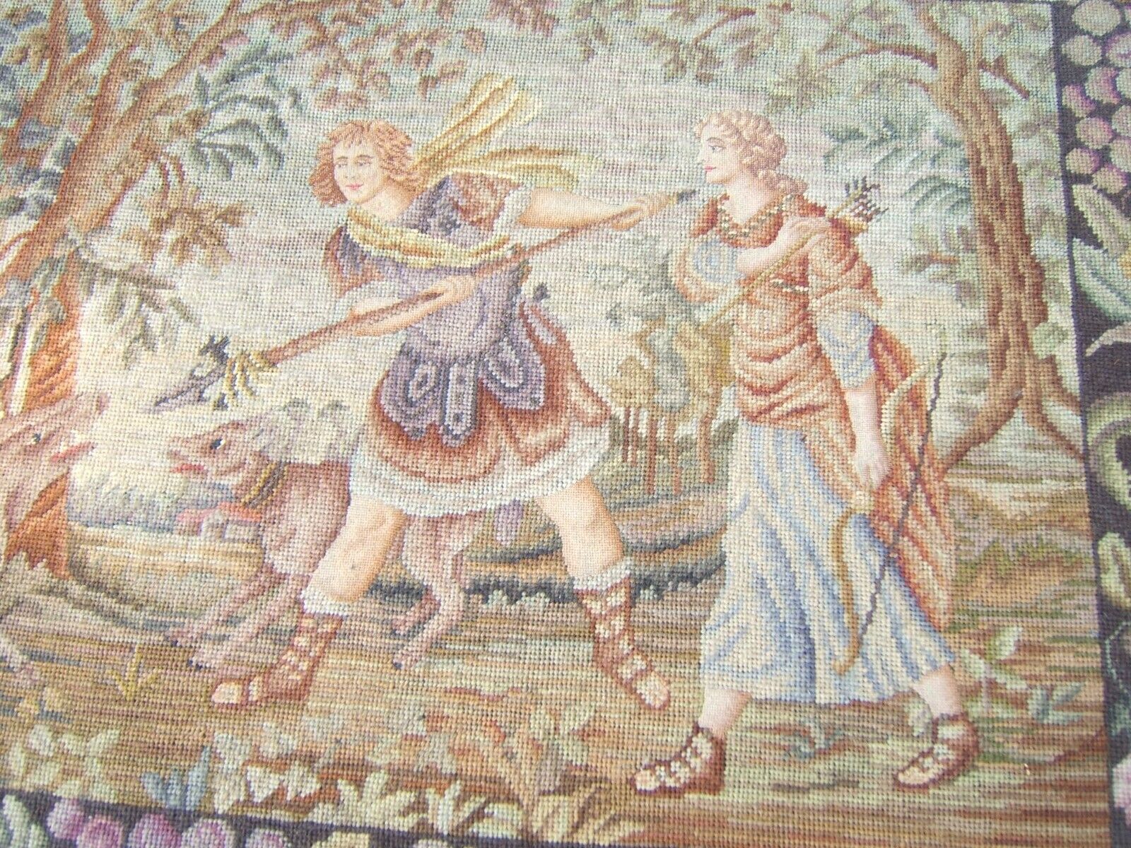 18th Century Needlepoint Classical Figures & Florals