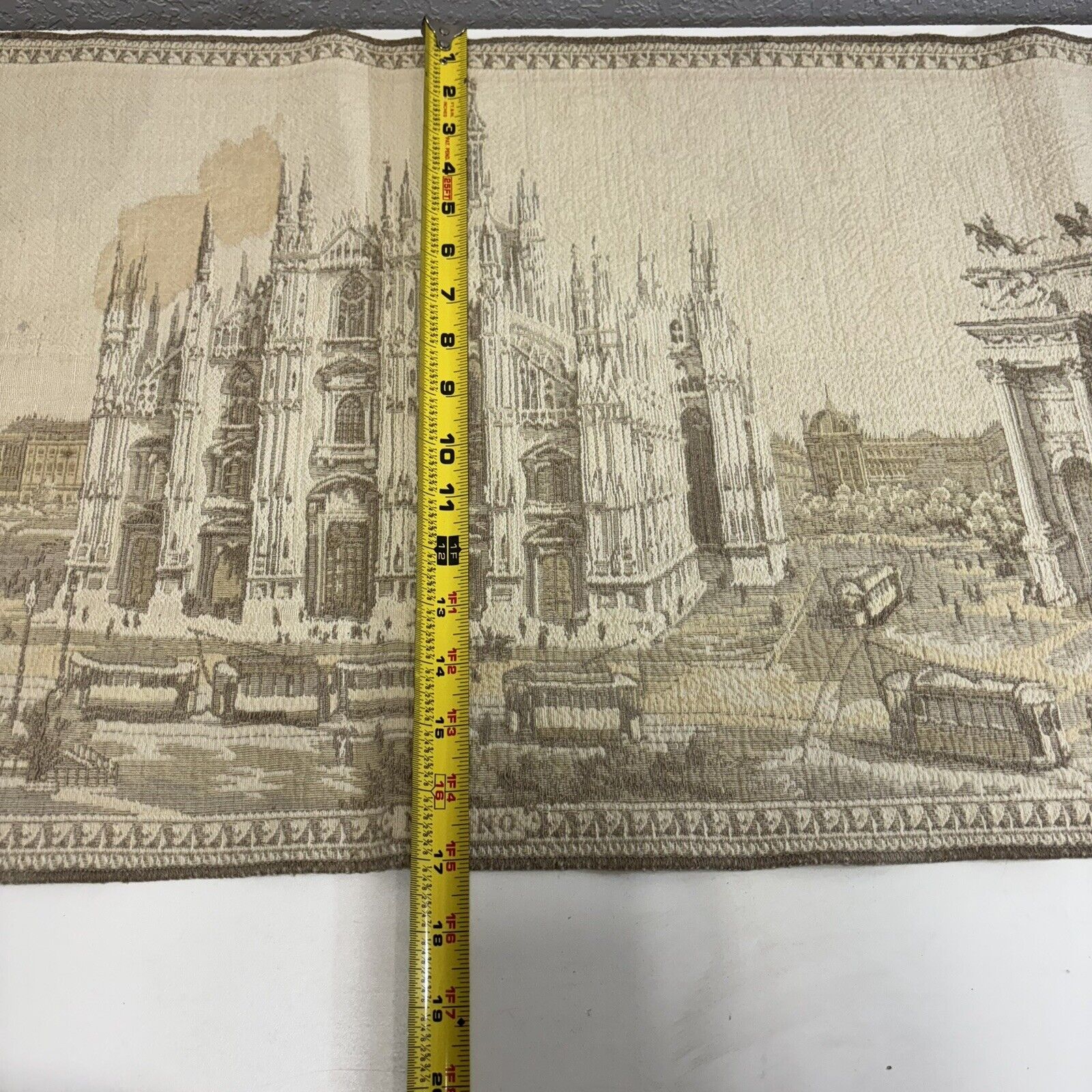 Milano Landmarks Antique Tapestry Table Runner 1800s