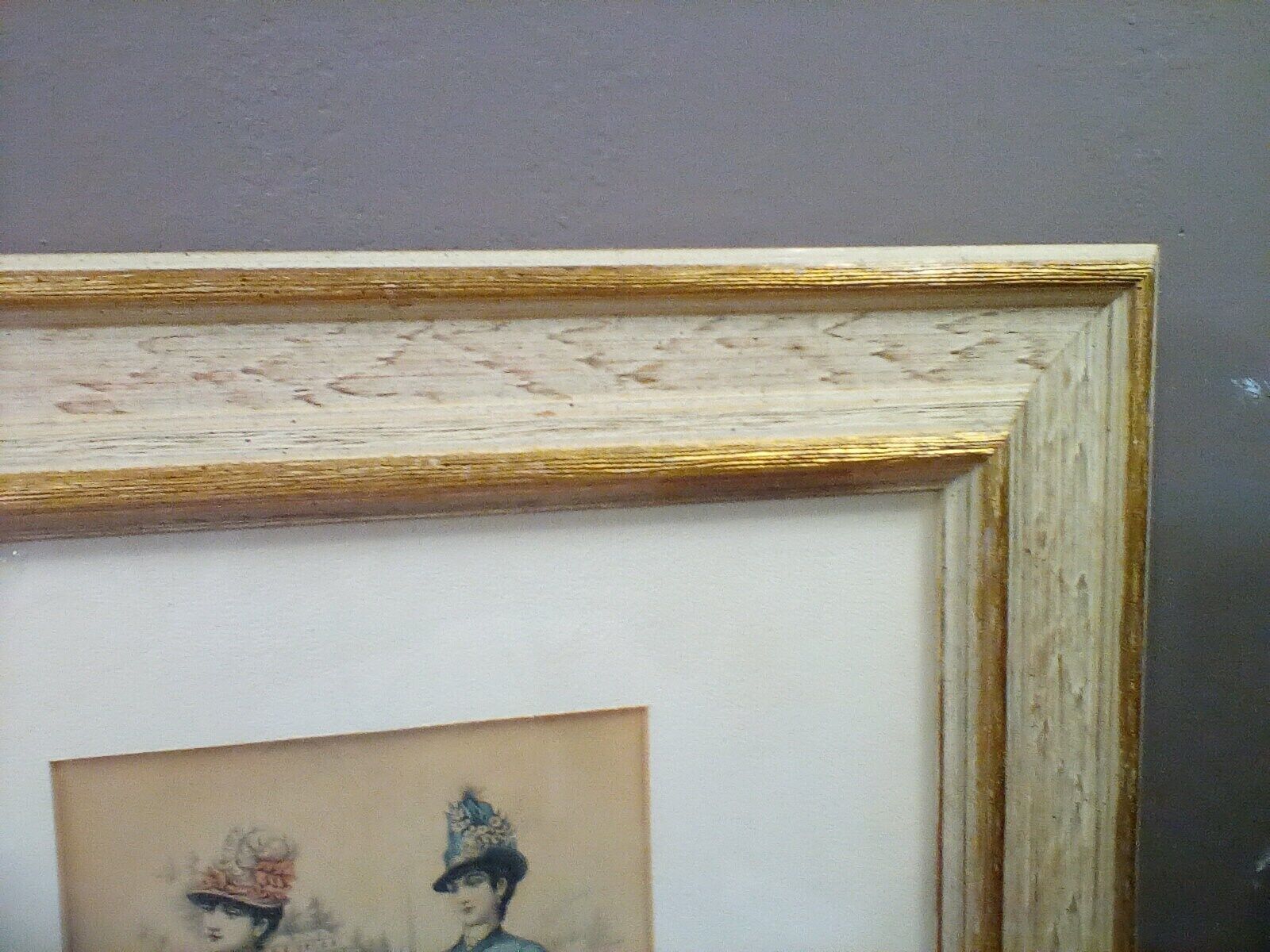 Framed Mid-1800s La' Mode Godey's Magazine Pages