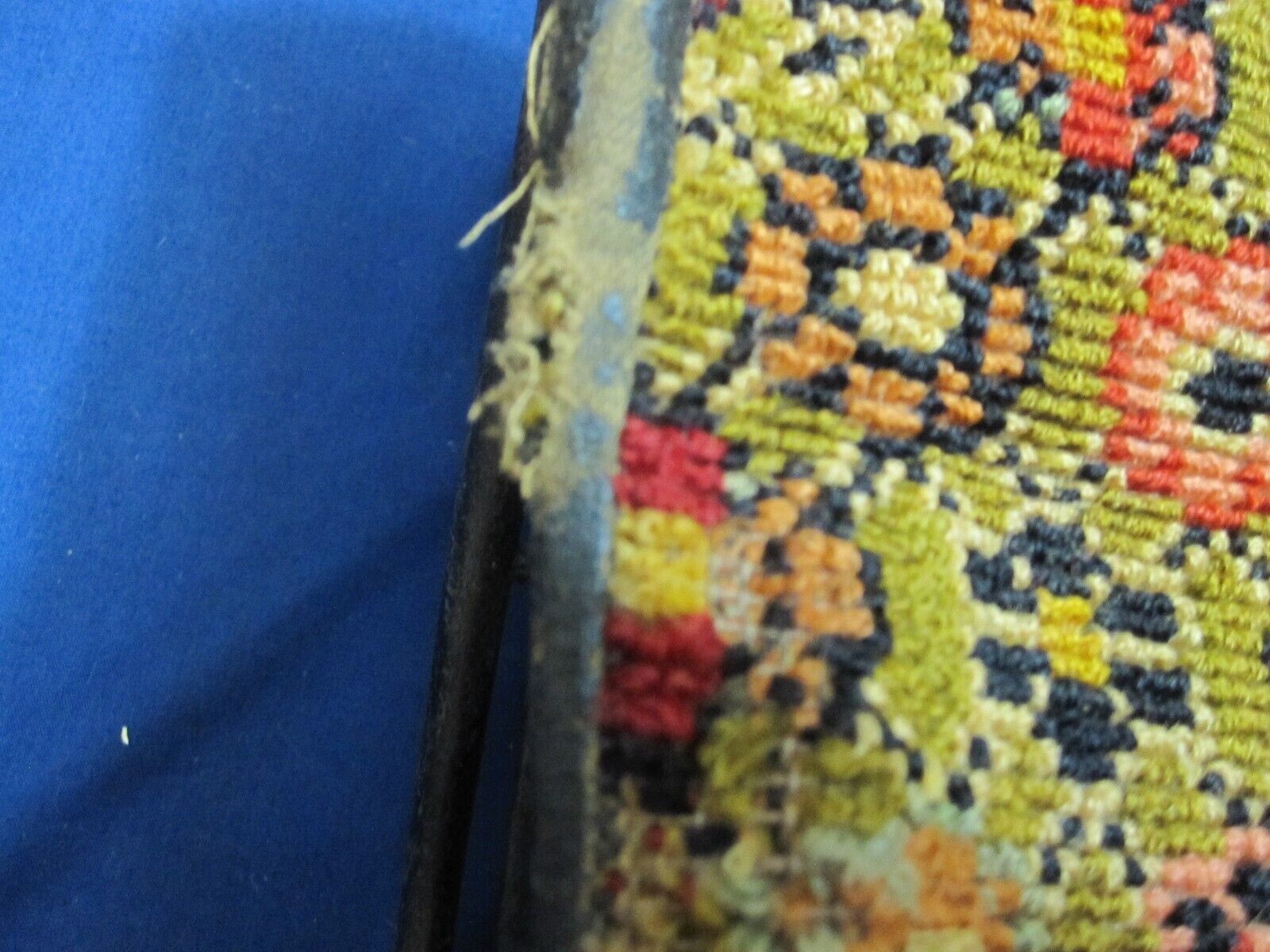 1800s Antique Tapestry Carpet Bag Foot Rest