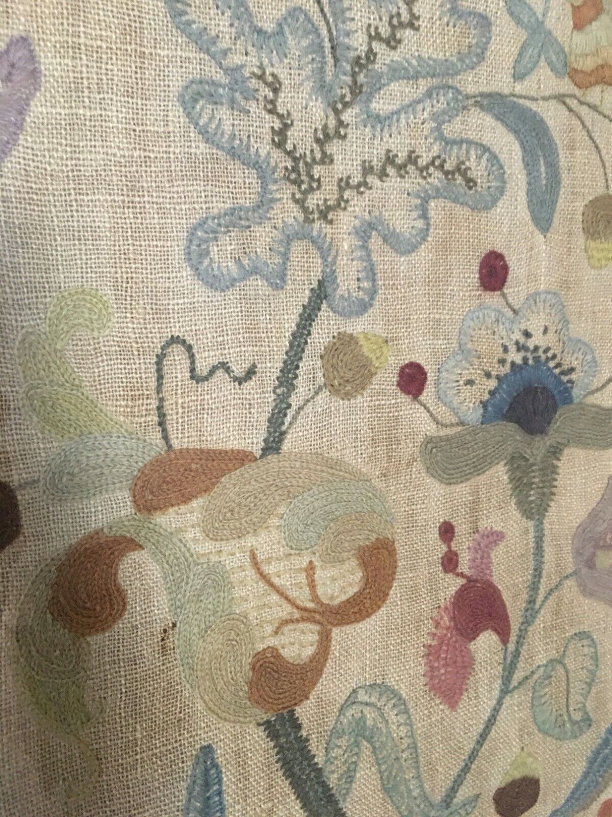 1800s Handcrafted Tree of Life Needlepoint Tapestry