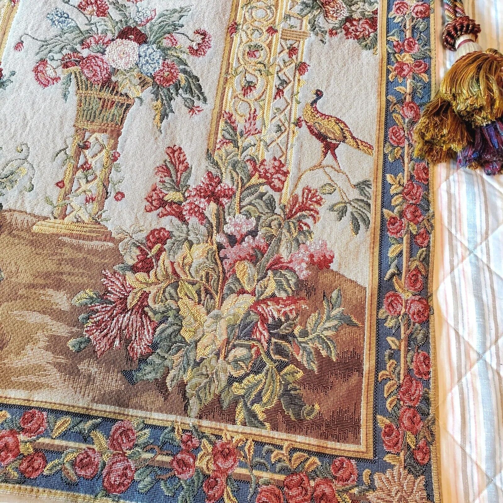French Jacquard Tapestry Wall Hanging - La Roseraie