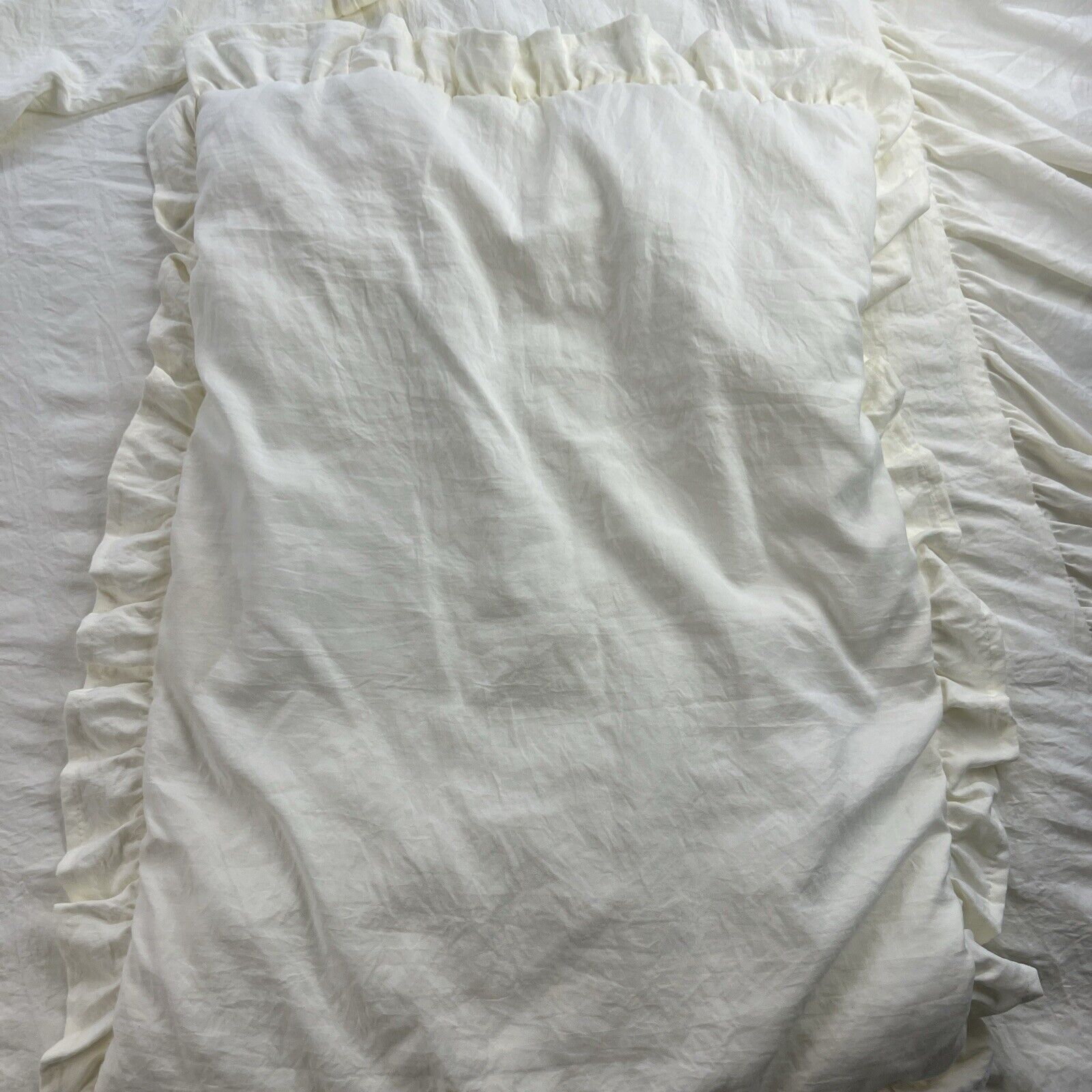 Stunning 1940s Cream Satin Quilted Bedspread