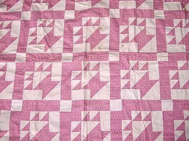 Antique Basket Quilt Top Table Cover 1900s