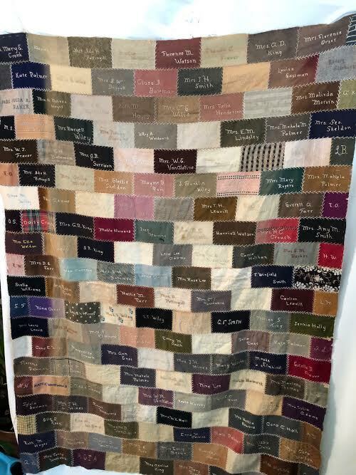 Vintage 1900s New England Embroidered Quilt Top