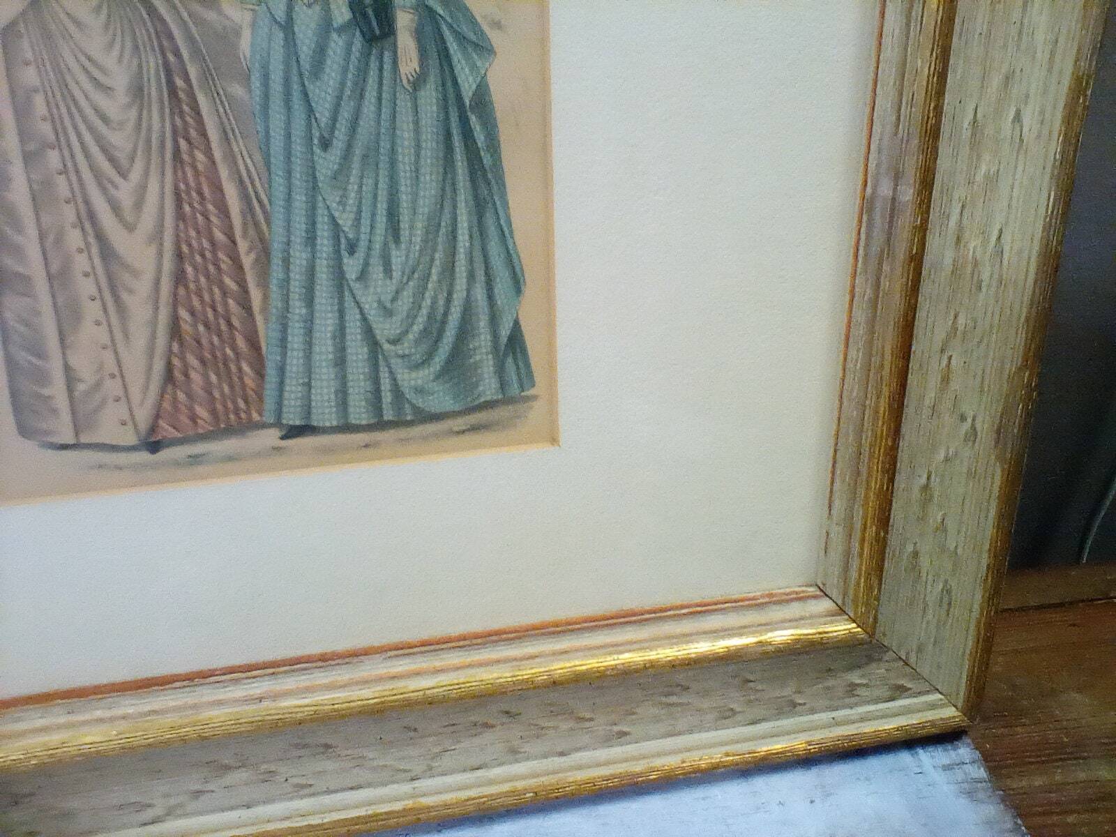 Framed Mid-1800s La' Mode Godey's Magazine Pages