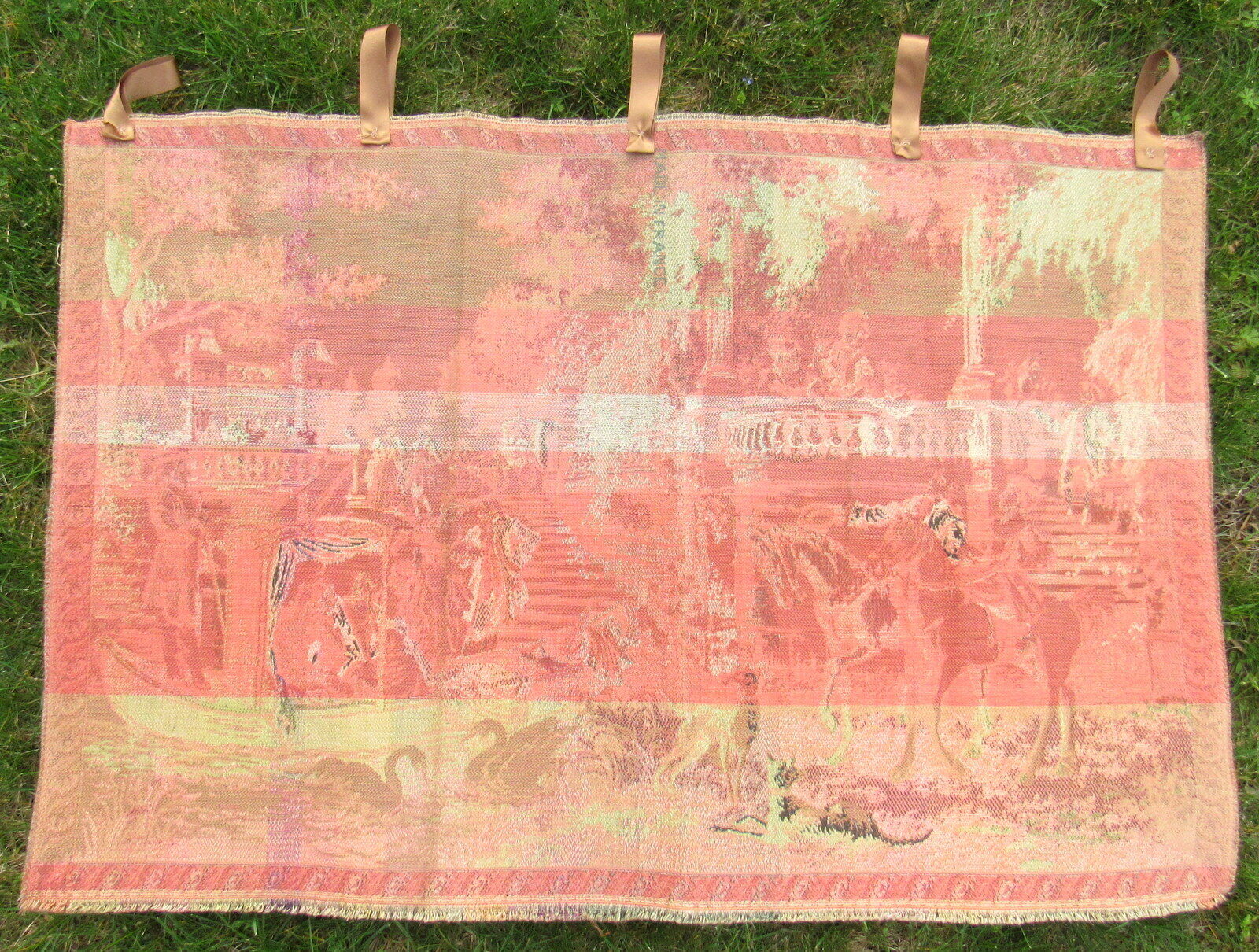 Vintage French Tapestry: 1700s-1800s Court Scene