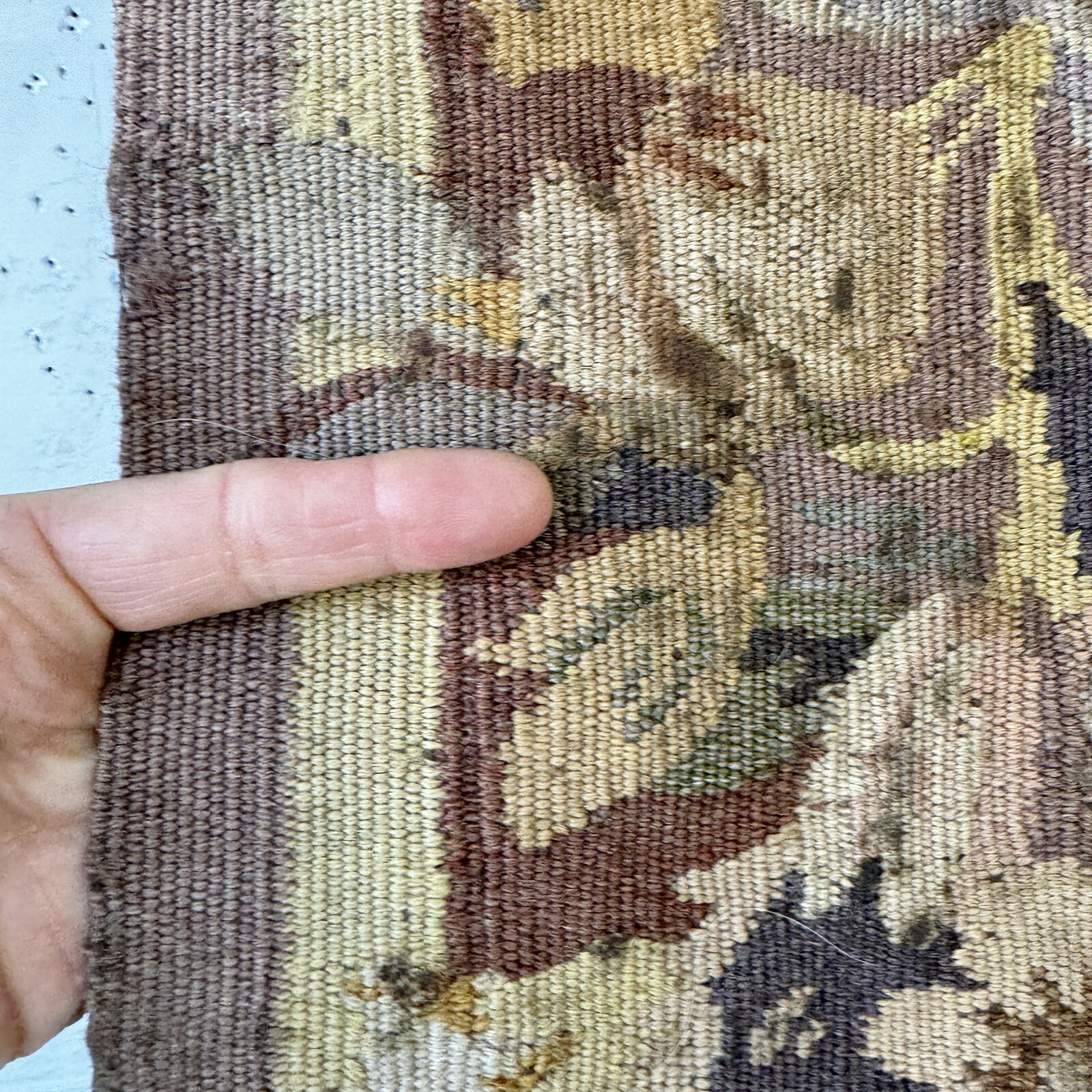 1800s Hand-Woven Tapestry Border Textile Decor