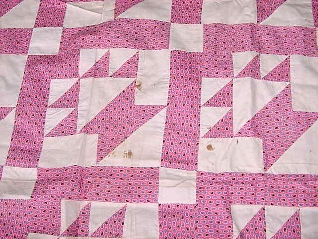 Antique Basket Quilt Top Table Cover 1900s