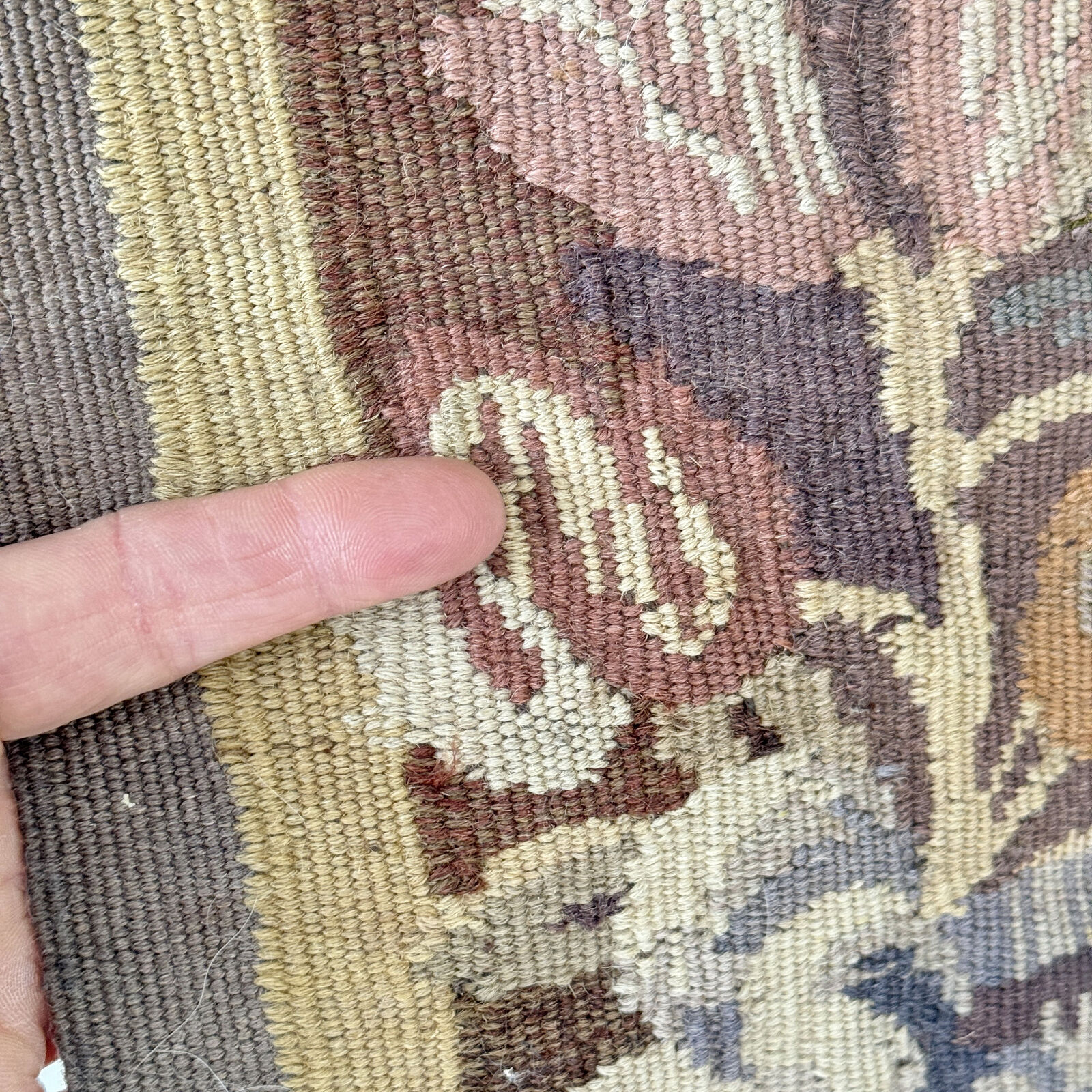 1800s Hand-Woven Tapestry Border for Decor