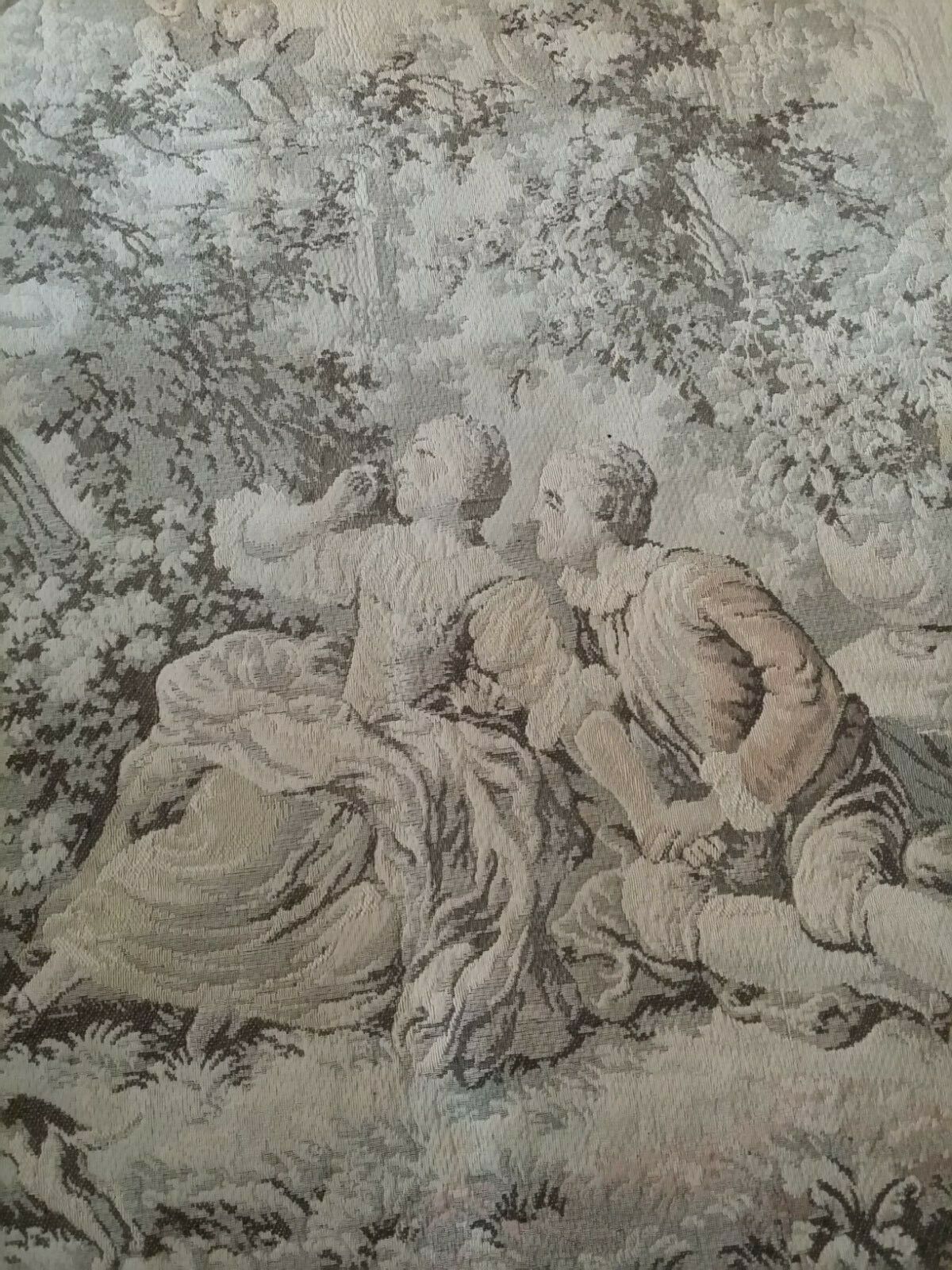 Antique Country Scene Tapestry, 1700s-1800s