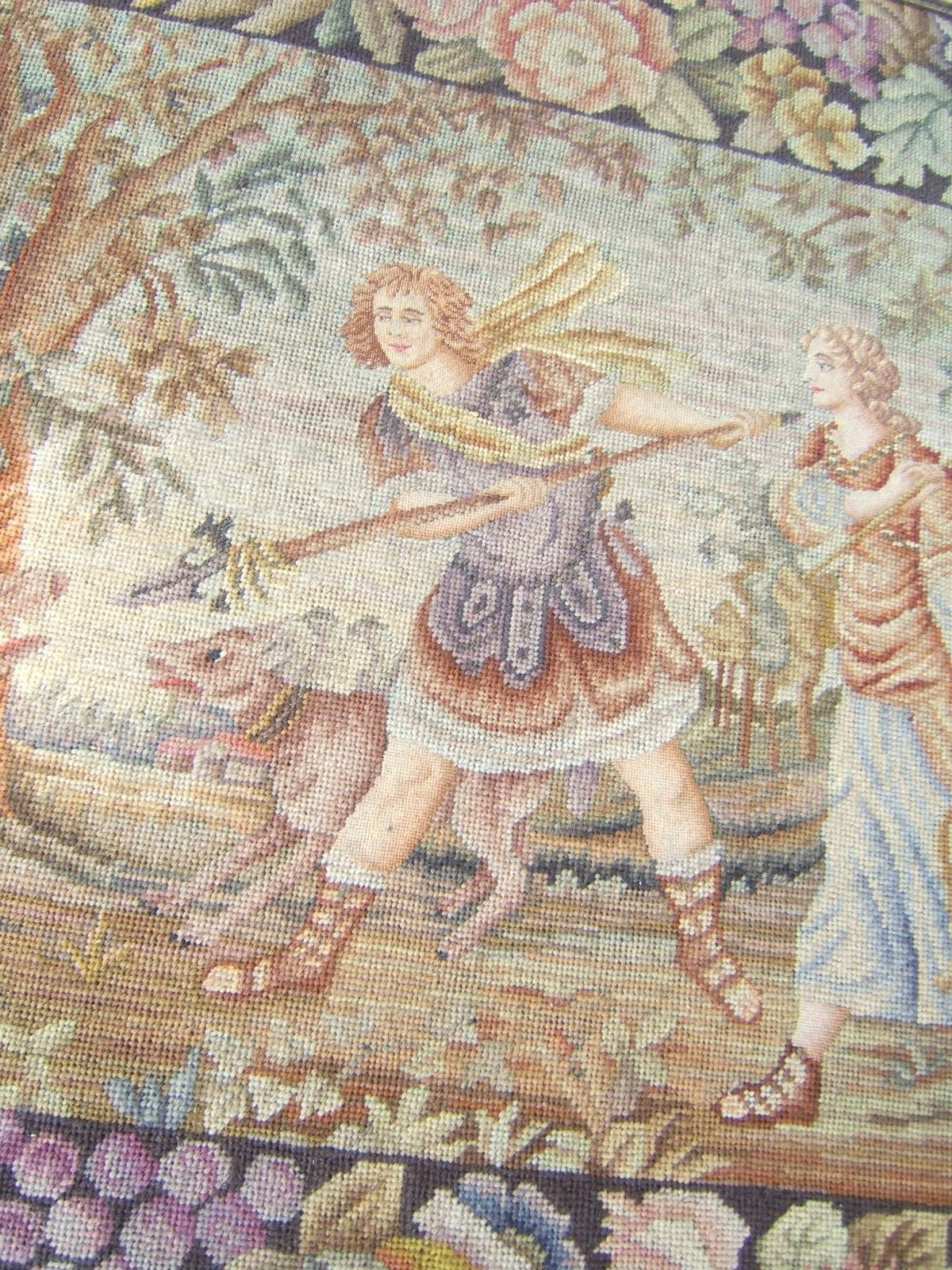 18th Century Needlepoint Classical Figures & Florals