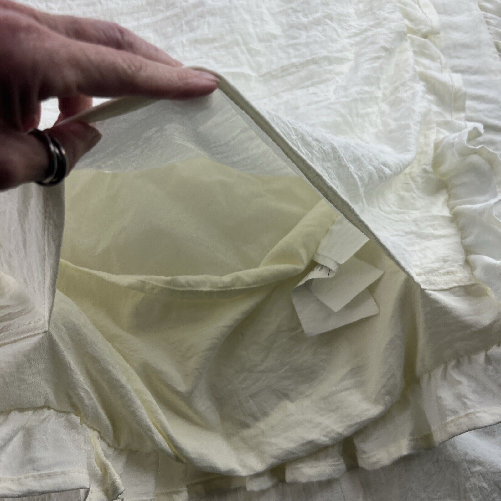 Stunning 1940s Cream Satin Quilted Bedspread