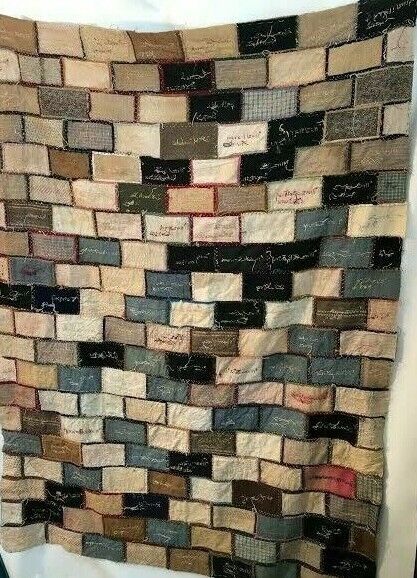 Vintage 1900s New England Embroidered Quilt Top