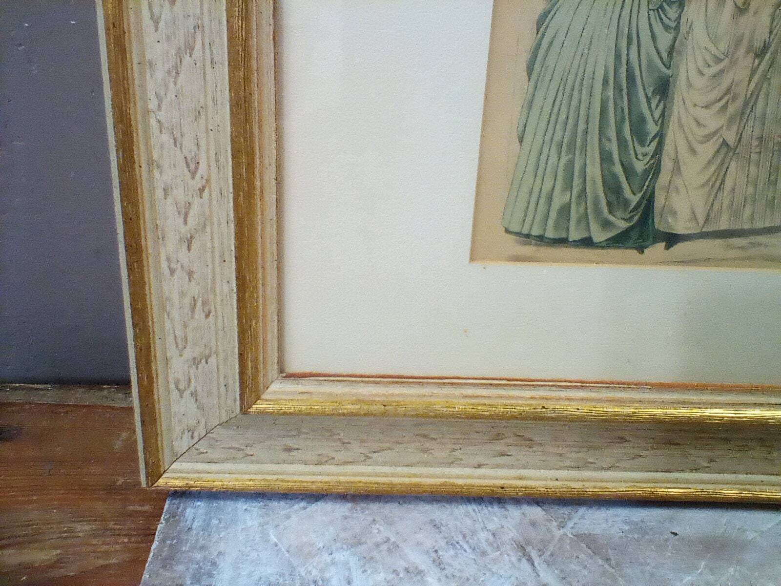 Framed Mid-1800s La' Mode Godey's Magazine Pages