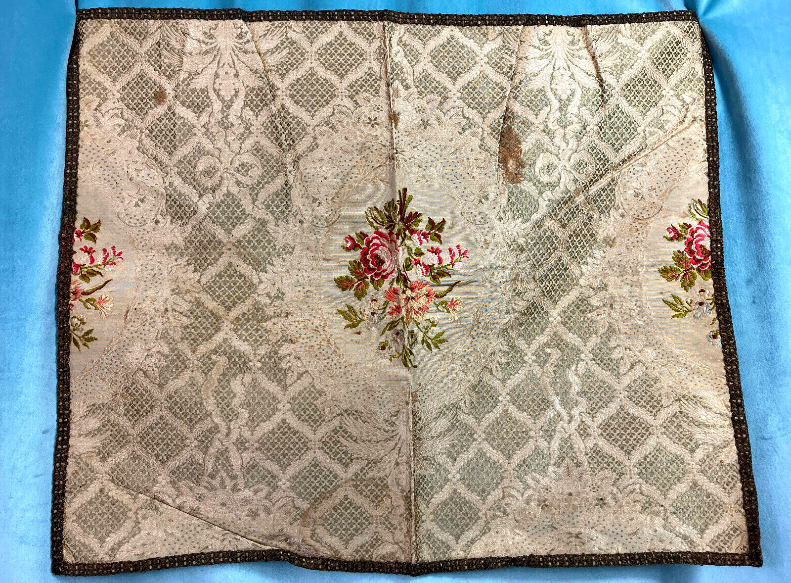 18th Century Brocade Embroidery Textile Cloth