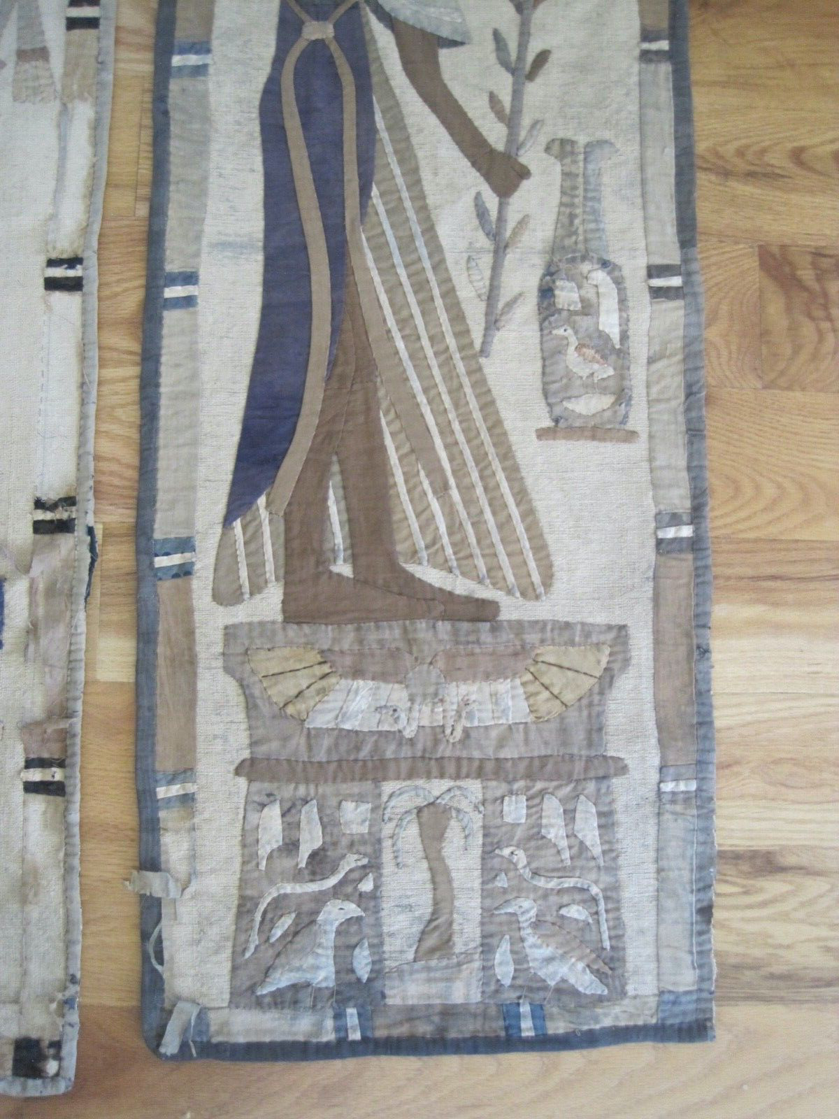 Antique Egyptian Applique Tapestry, Handmade 1800s