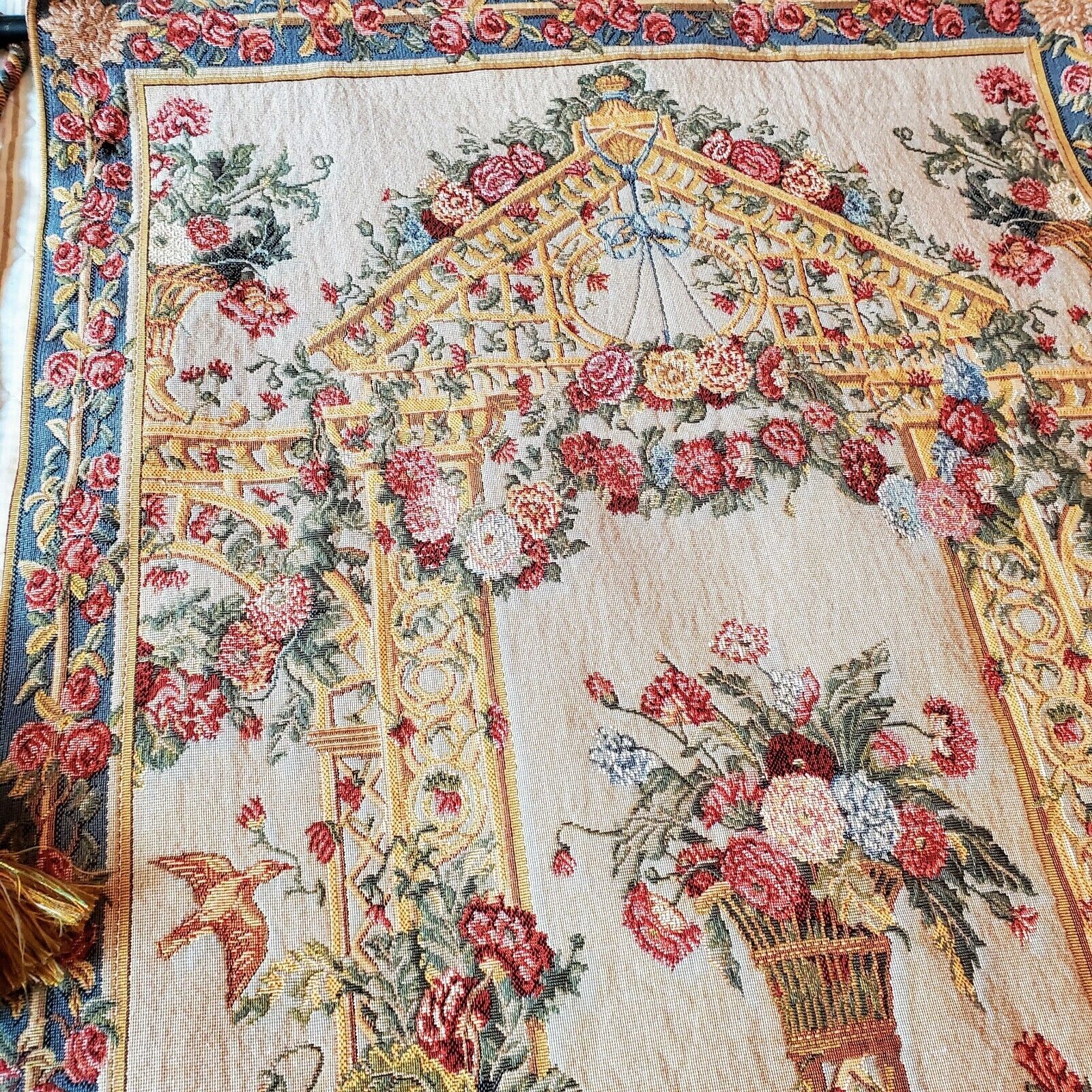 French Jacquard Tapestry Wall Hanging - La Roseraie