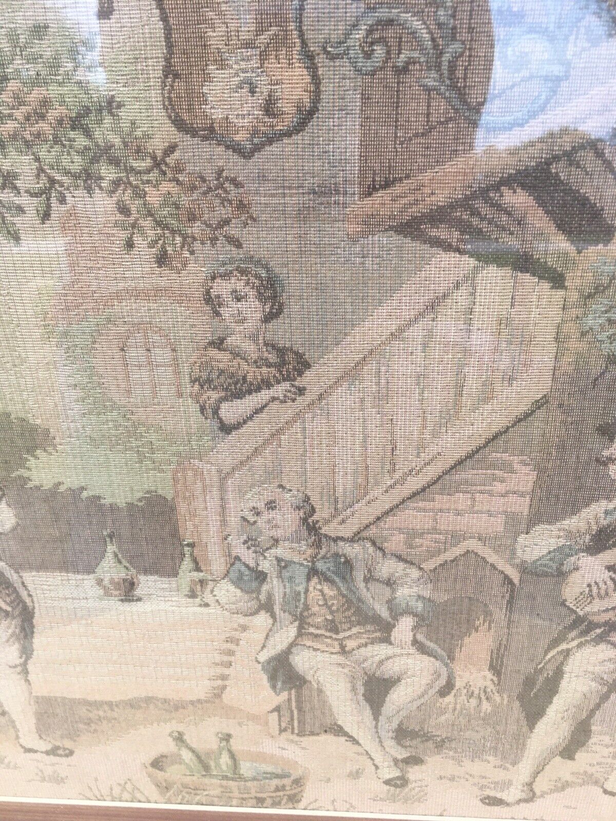 Antique 1800s French Framed Tapestry Artwork