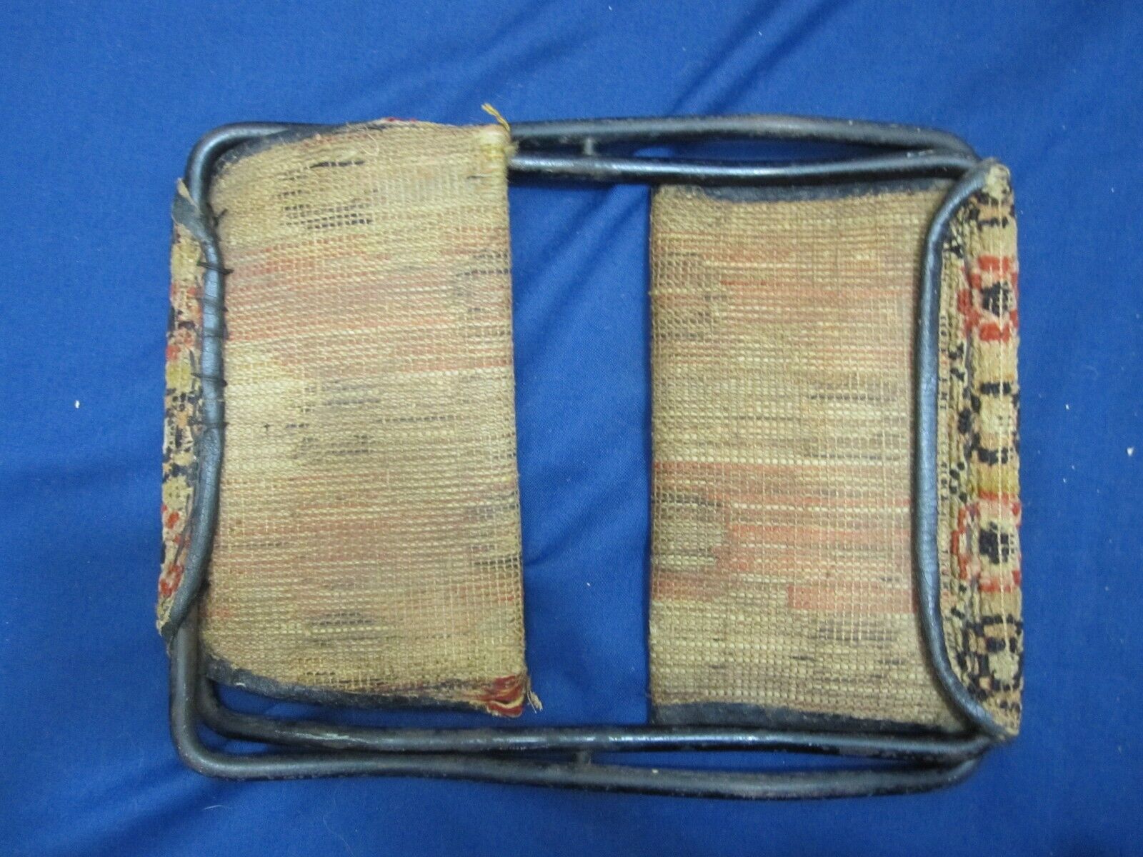 1800s Antique Tapestry Carpet Bag Foot Rest