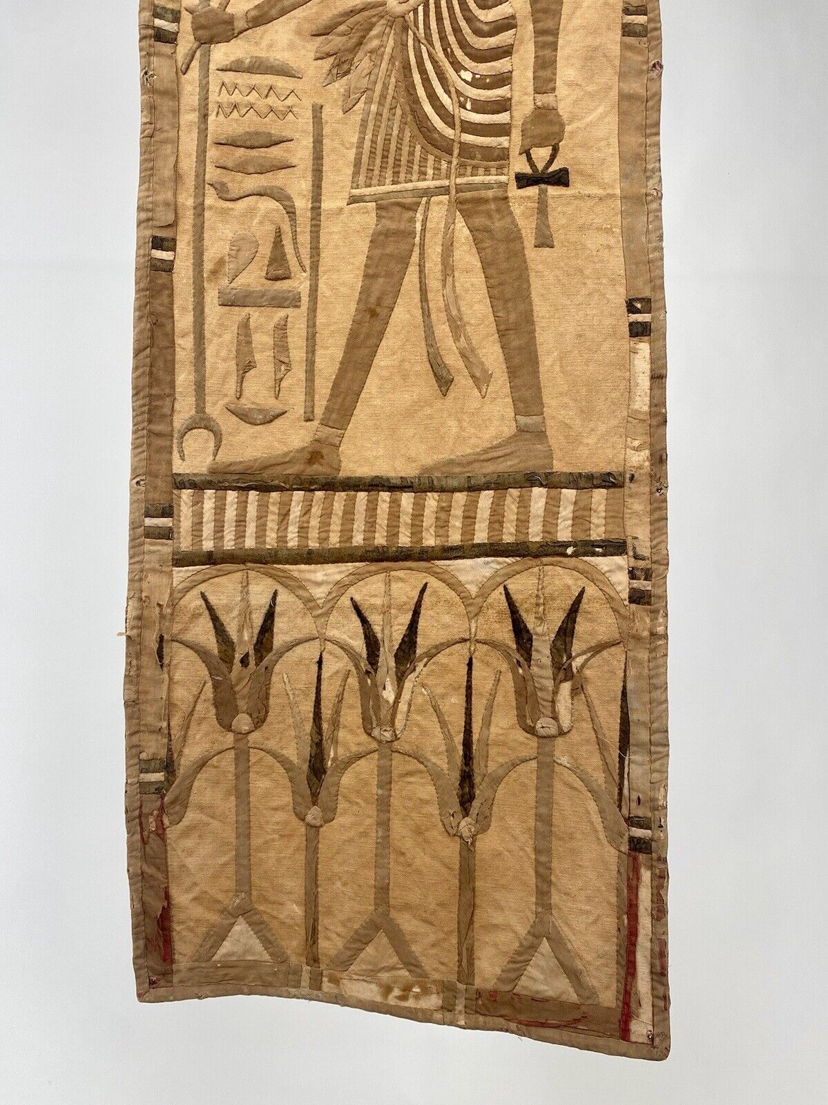 1800s Egyptian God Horus Tapestry Wall Hanging