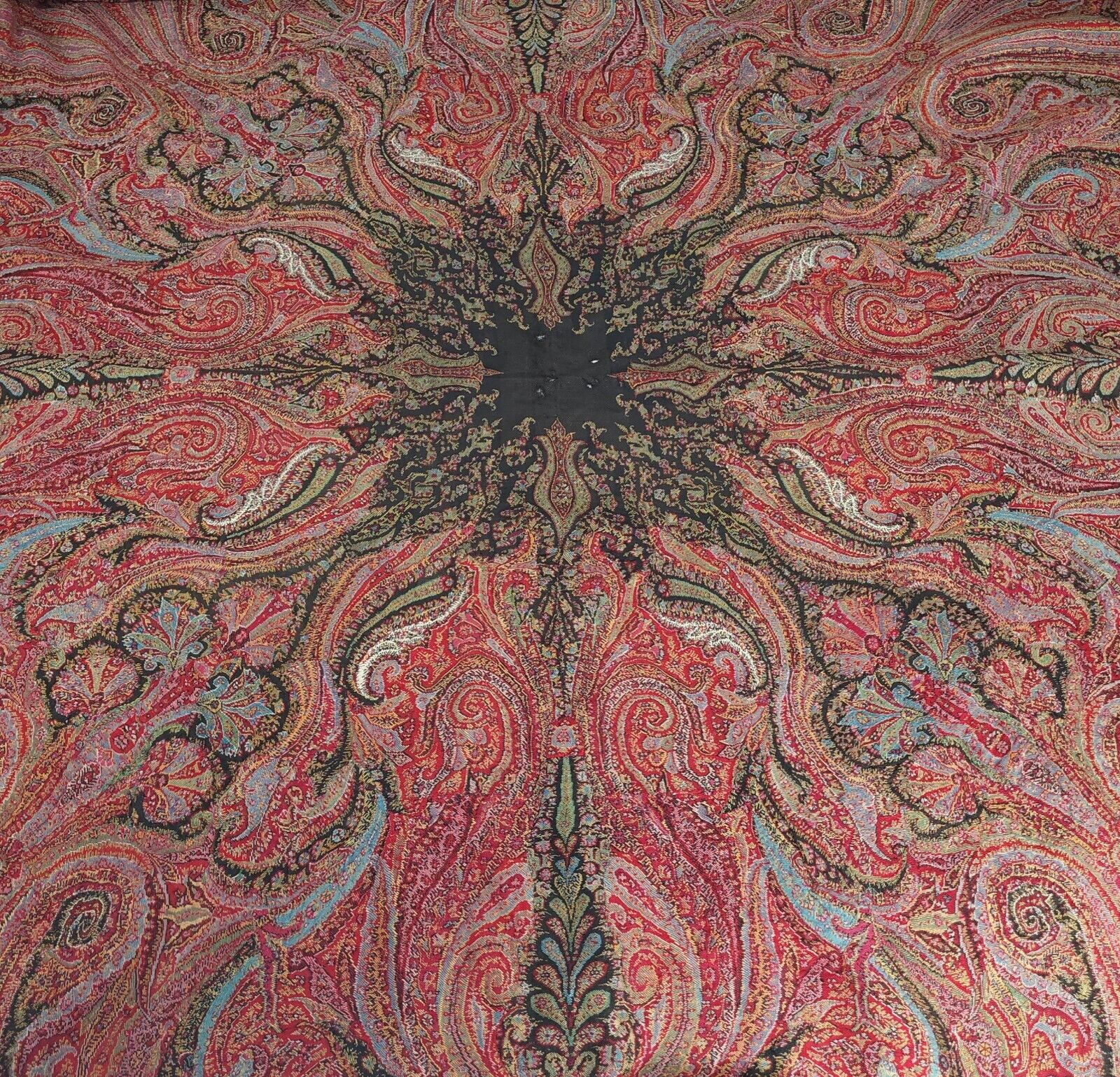 1800s Hand Embroidered Kashmiri Paisley Shawl