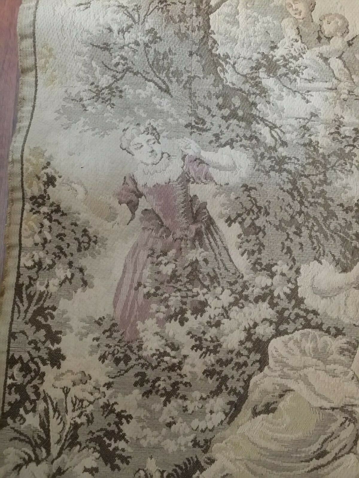 Antique Country Scene Tapestry, 1700s-1800s