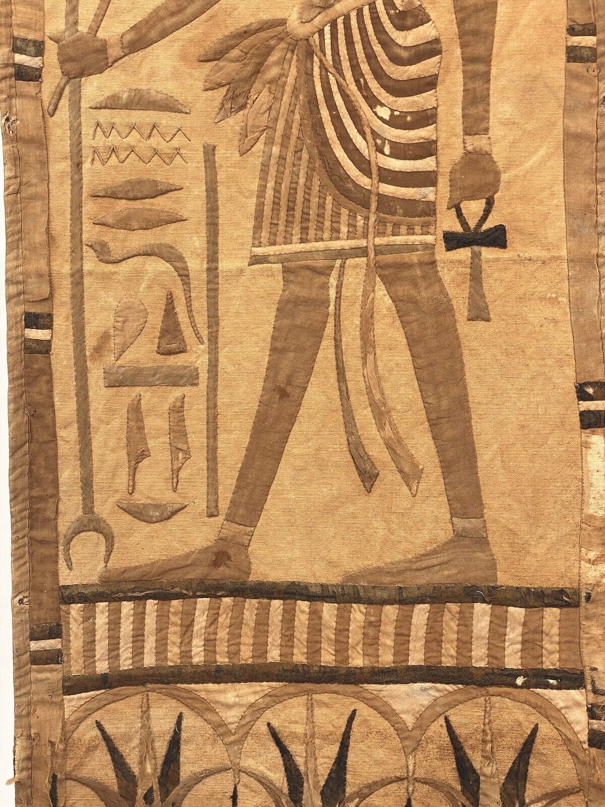 1800s Egyptian God Horus Tapestry Wall Hanging