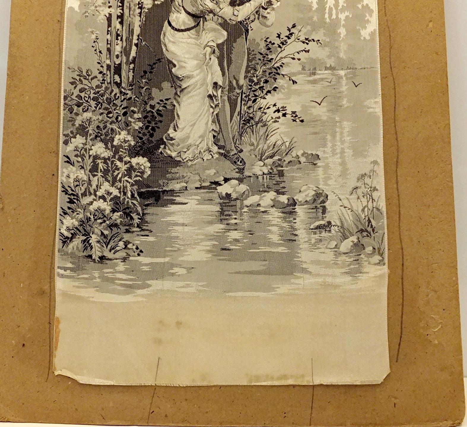 Antique Woven Silk Picture by Anatole Vely