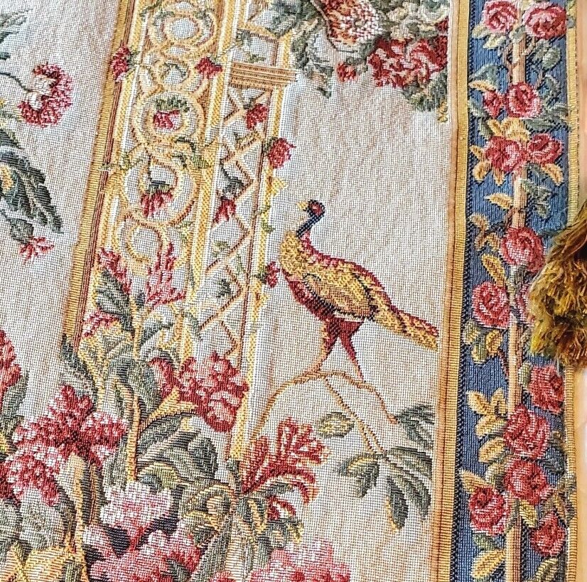 French Jacquard Tapestry Wall Hanging - La Roseraie